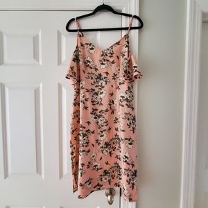 Cotton On // Pink Floral Open-Shoulder Dress